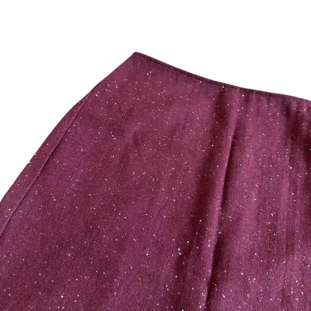 Banana Republic Burgundy Wool Blend Mini Skirt Faux Wrap Festive Fall Size 6 NWT